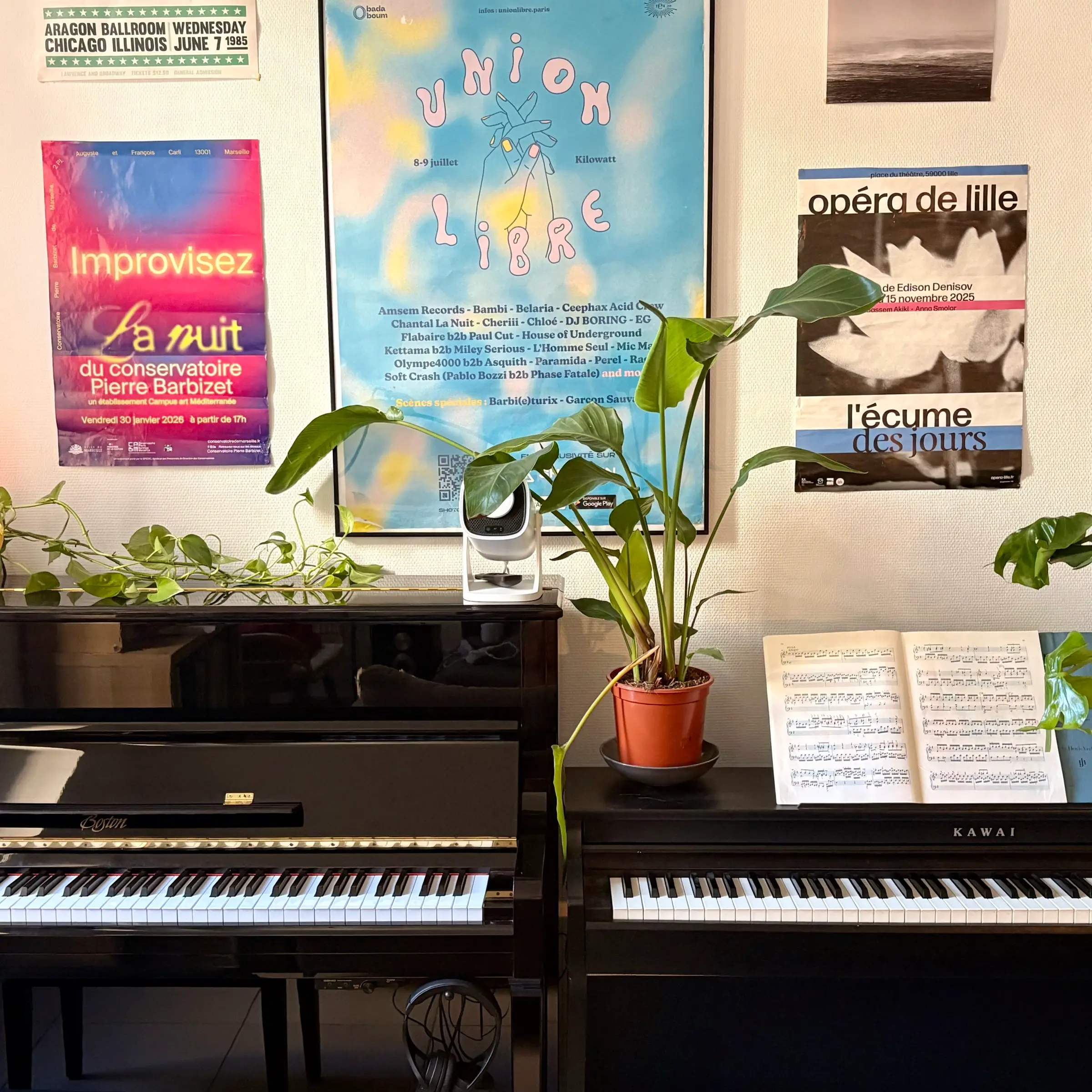 Le studio Arpège, deux pianos côte à côte